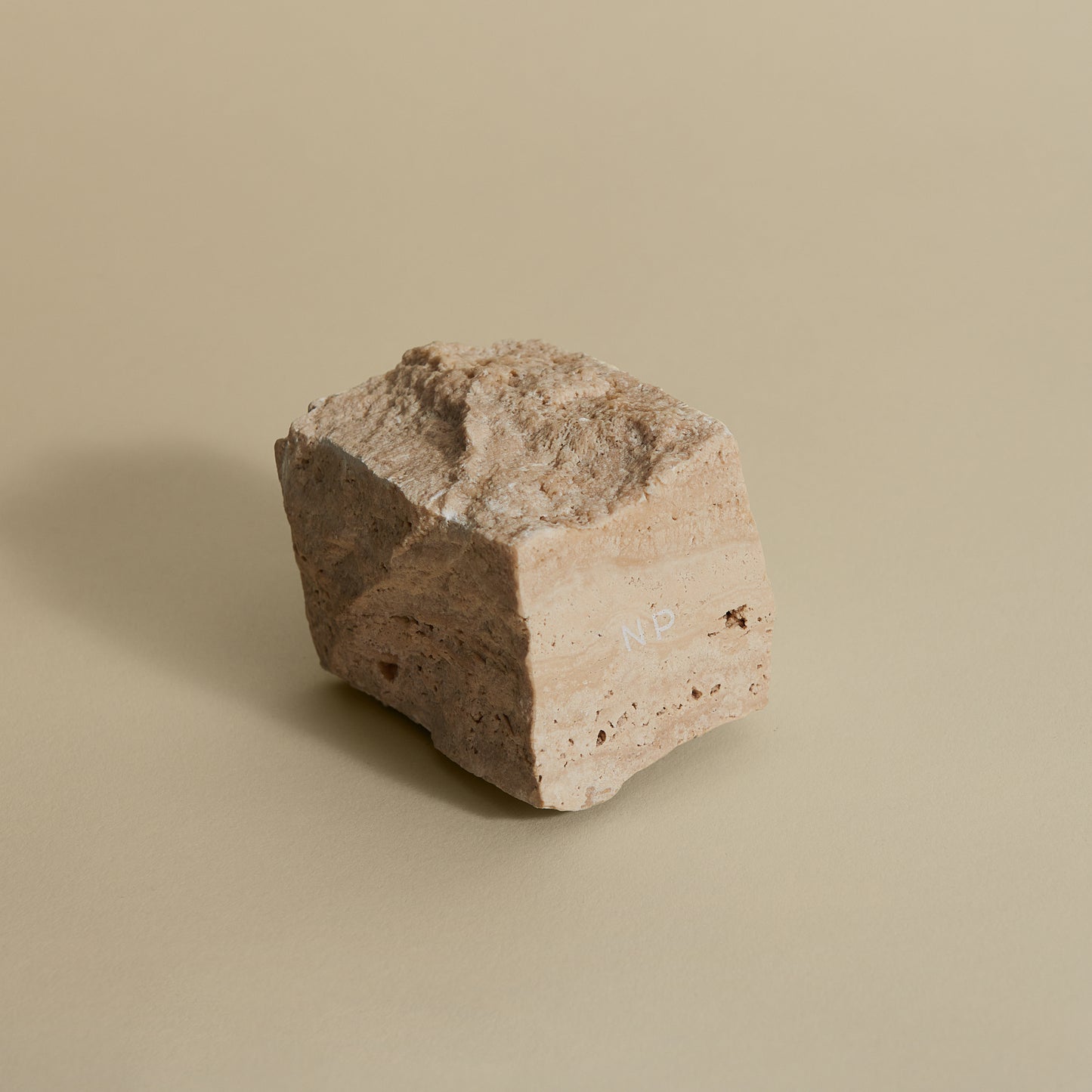 Small Travertine Candlestick Holder