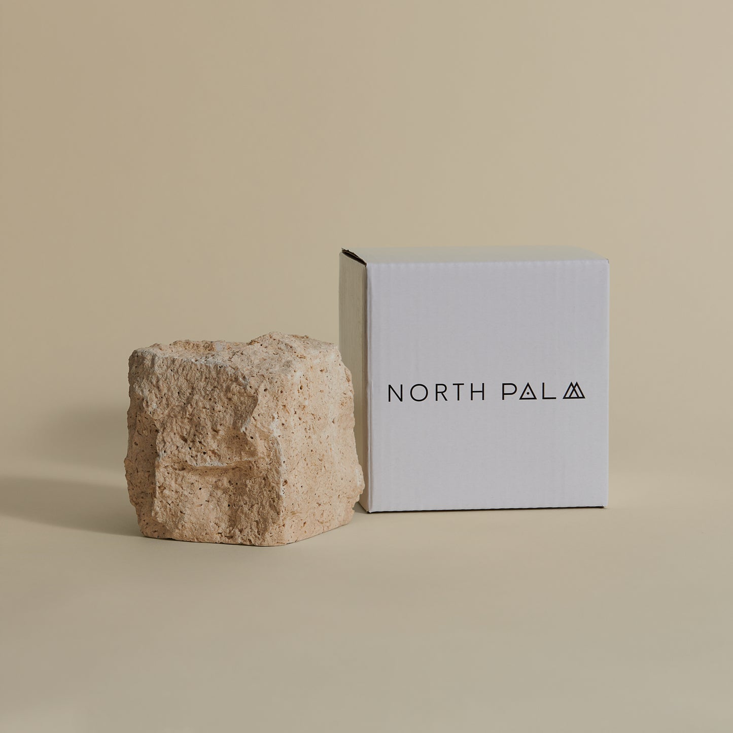 Medium Travertine Candlestick Holder