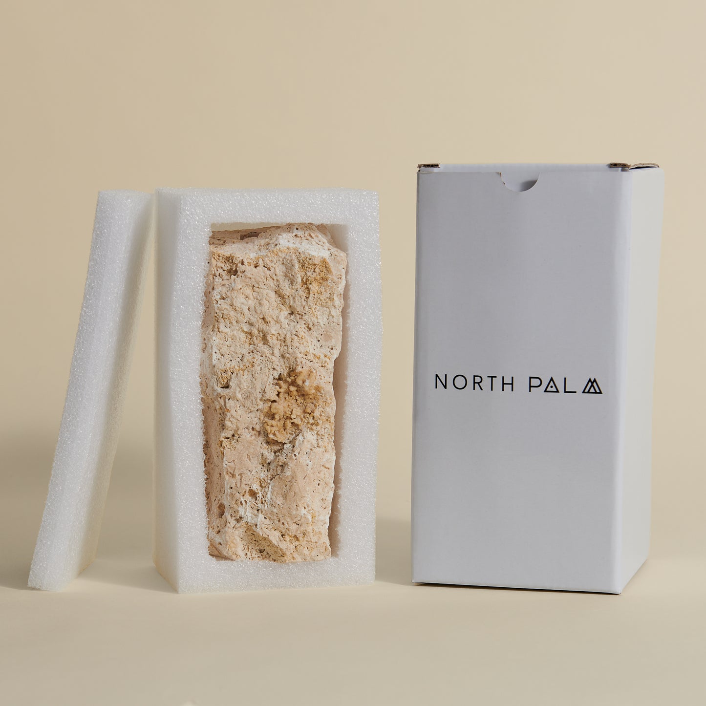 Large Travertine Candlestick Holder