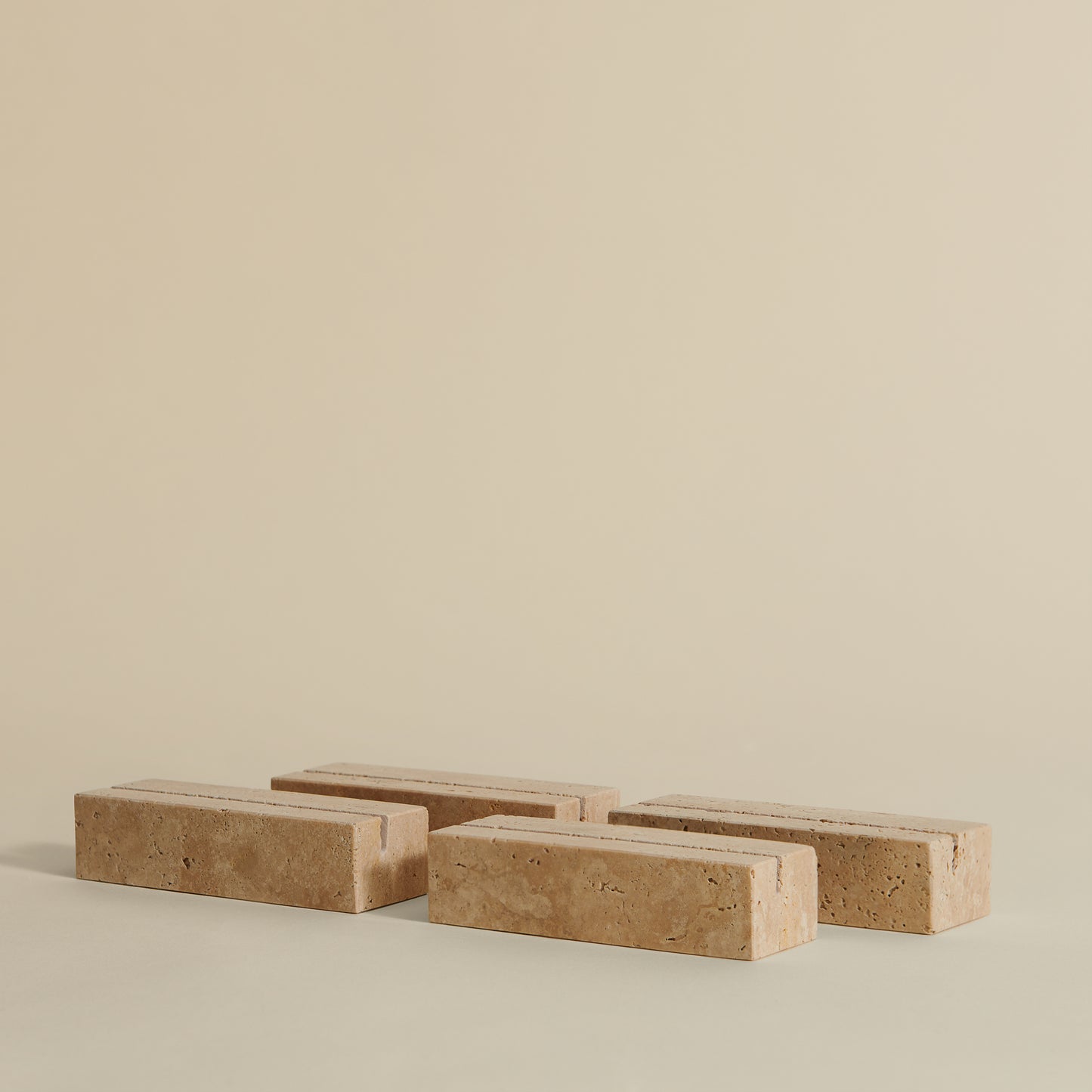 Large Travertine Place Card Holders, Set of 4