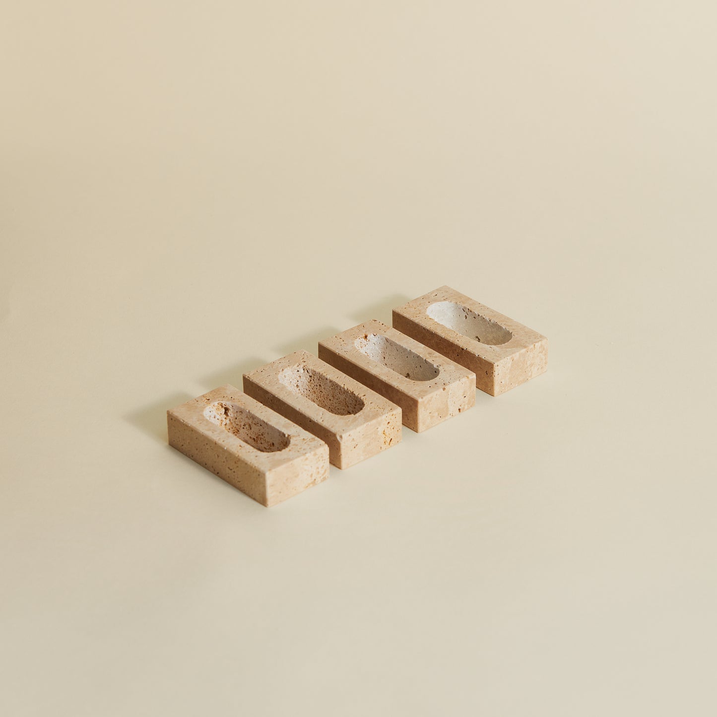 Rectangle Travertine Napkin Rings, Set of 4