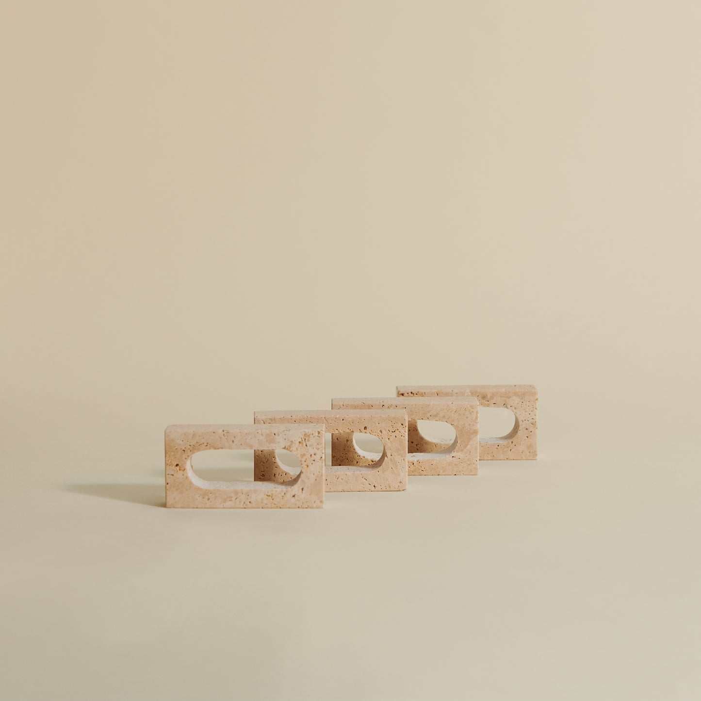 Rectangle Travertine Napkin Rings, Set of 4