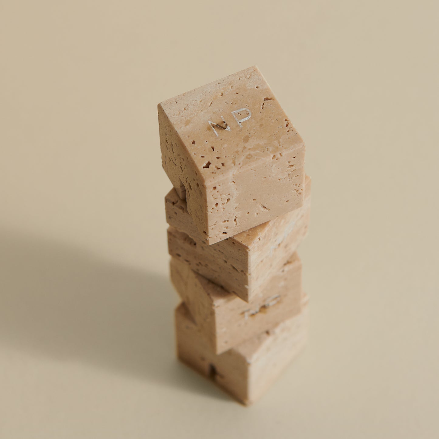 Small Travertine Place Card Holders, Set of 4