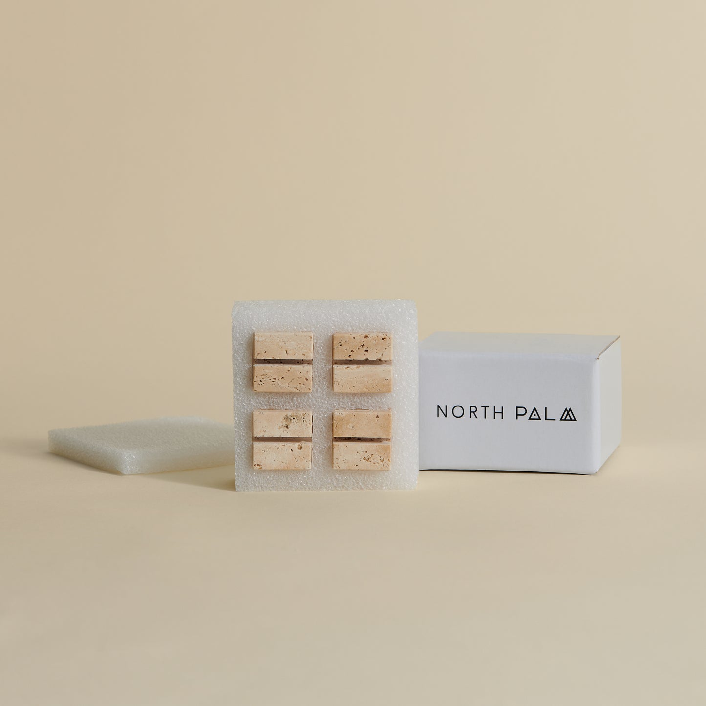 Small Travertine Place Card Holders, Set of 4