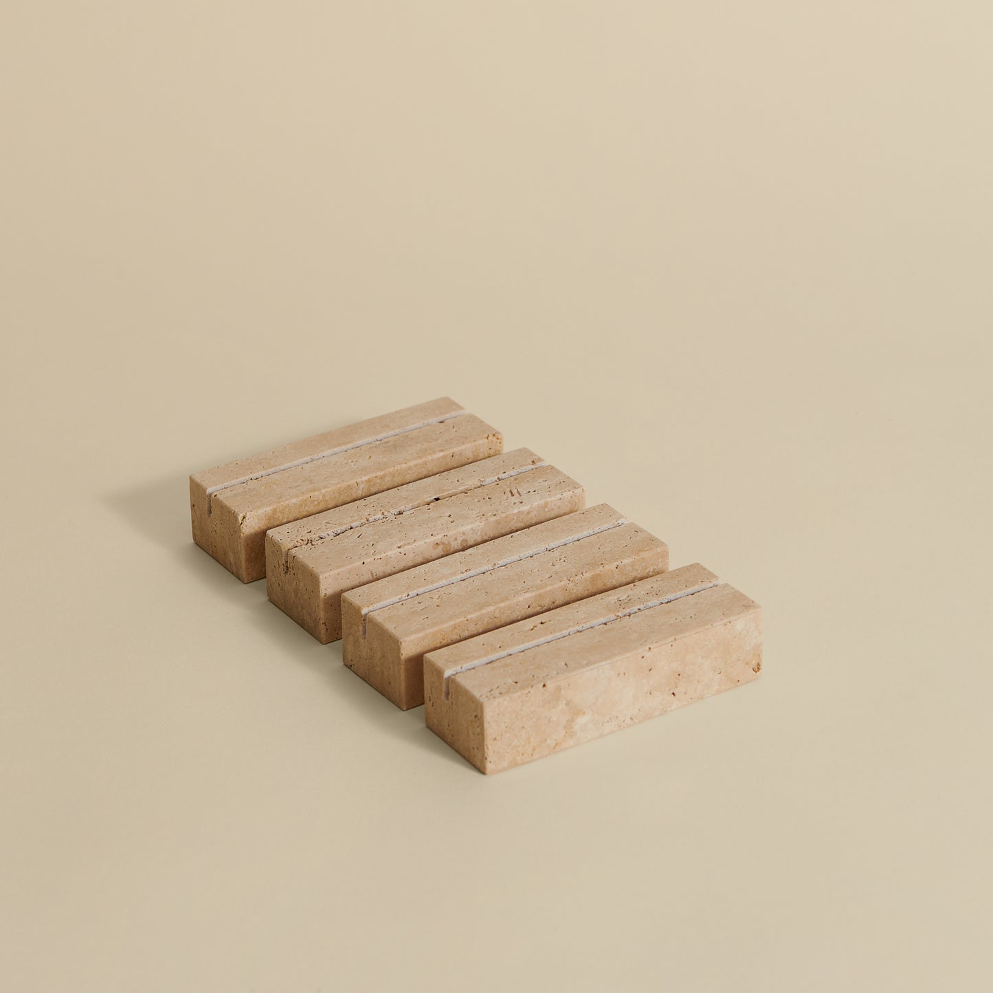 Large Travertine Place Card Holders, Set of 4